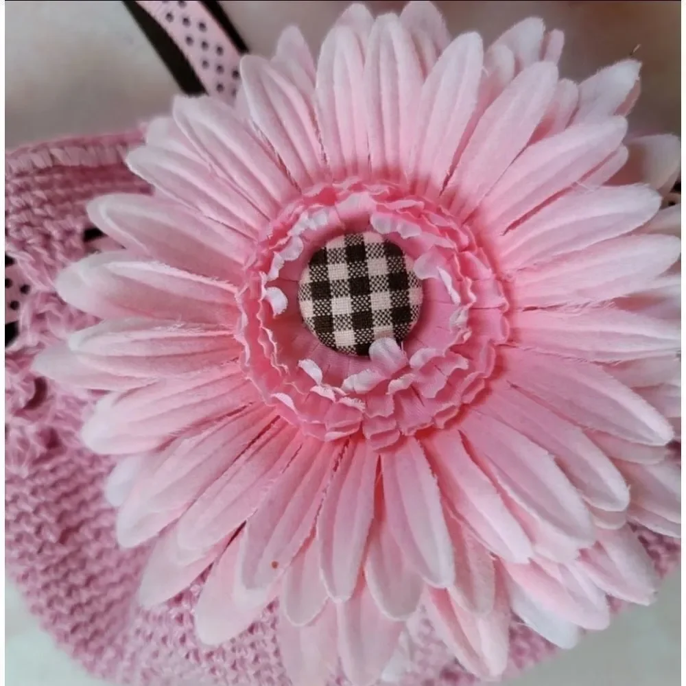 Baby girl newborn beanie knit crochet headband bun
